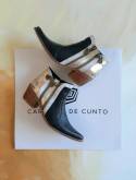 Leather boots Eva tblack with art